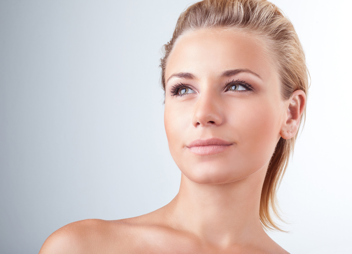 woman smiling looking away